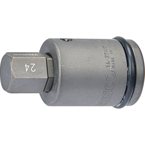 ＴＲＵＳＣＯ　インパクト用ヘキサゴンソケット差替式ソケット・ビット　差込角１９．０ｍｍ　対辺２４ｍｍ　T6-24AHH　1 Ｓ