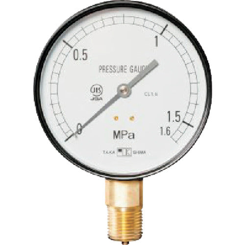 Takashima General Pressure Gauge (A-frame Vertical Type, φ75) Pressure Range 0.0-0.1MPa G3/8 [1021010] 1021010 1 pc