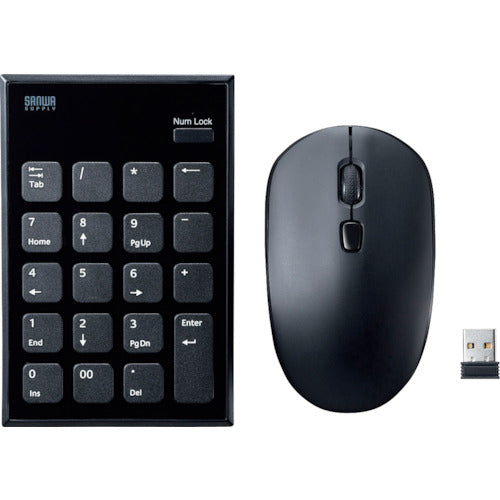 SANWA Silent Wireless Numeric Keypad Mouse Set NT-WL23SETBK 1 piece