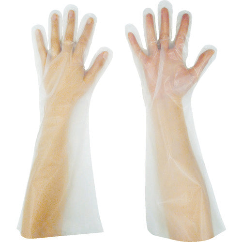 Tokyo Pack Embossed Gloves Long Five-strand Clear L (50 pieces) EL45L 1 bag