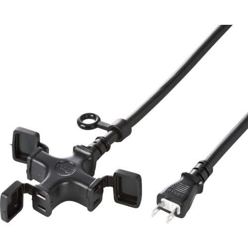 ＳＡＮＷＡ　電源延長コード（３分岐・２Ｐ）防塵キャップ付き　TAP-EX32-10BKN　1 個