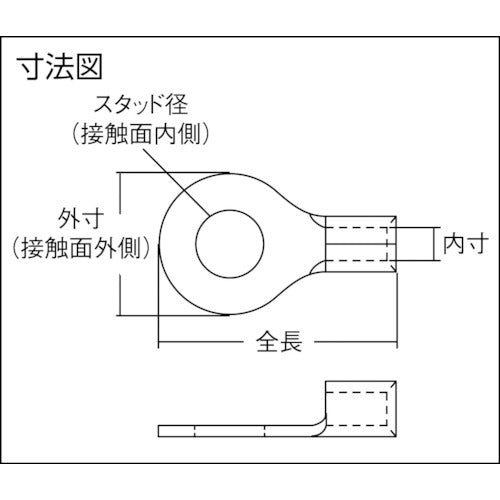 ＪＳＴ　丸型端子　０．５−２　　（１００個入）　0.5-2　1 袋