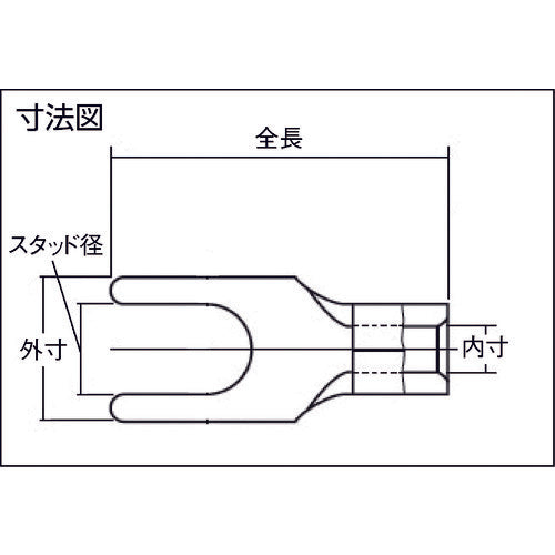 ＪＳＴ　角先開形端子　０．５−２Ａ　　（１００個入）　0.5-2A　1 袋