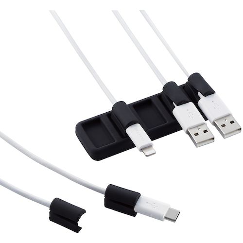 ELECOM 케이블 홀더 단선 방지 마그넷식 블랙 EKC-CHS01BK 1개