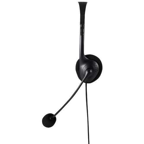 ELECOM 유선 헤드셋 오버 헤드형 마이크 ​​암 부착 USB-A 양귀 블랙 HS-HP22UCBK 1개