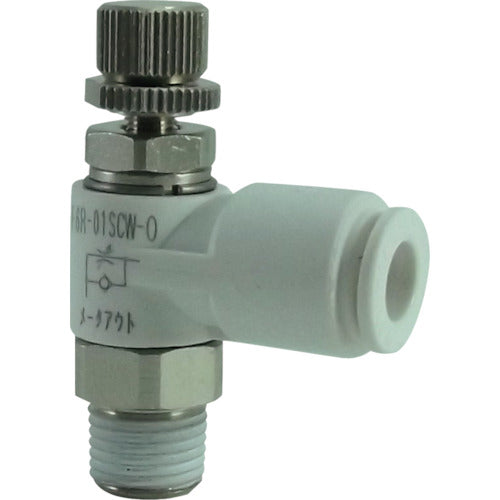 치요다 파이브 스피드 컨트롤러 알파 화이트 미터 아웃 6mm·R1/8 F6R-01SCW-O 1개