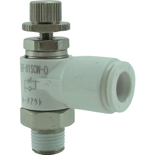 Chiyoda Five Speed ​​Controller α White Meter Out 8mm R1/8 F8R-01SCW-O 1 pc