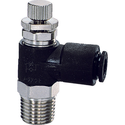 チヨダ　ファイブＳＵＳスピードコントローラα　メーターアウト６ｍｍ・Ｒ１／４　FS6R-02SC-O　1 個