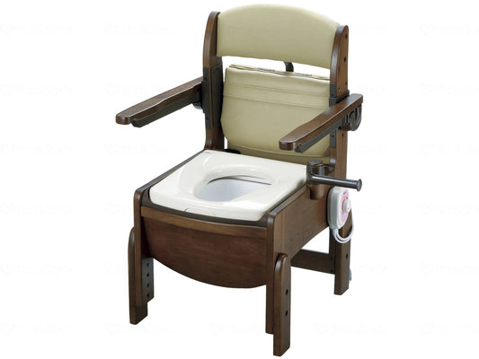 Richell Wooden Toilet Kiraku Compact Armrest Jump-up Heated Seat