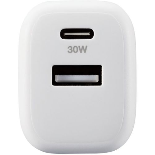 ELECOM AC 충전기 USB 충전기 USB PD 준수 30W USB-C/USB-A 각 1포트 화이트 MPA-ACCP30WH 1개
