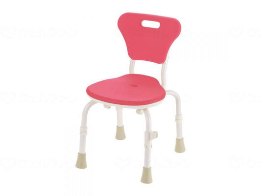 Richell Soft Shower Chair Cleo (Mold Resistant Plus) with backrest, pink, width 39cm