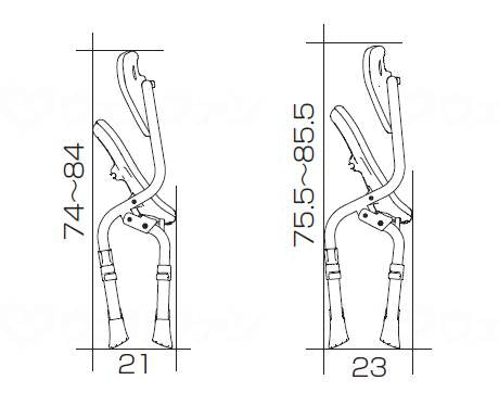 리첼 부드러운 쇼티아크레오오 접이식 리타타(방카비프리스) 등받이 클린 폭 46 cm
