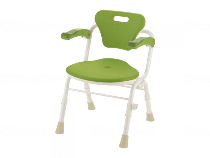 Richell Soft Shower Chair Cleo Folding Tatami (Mold Resistant) with Armrests Green Width 46cm