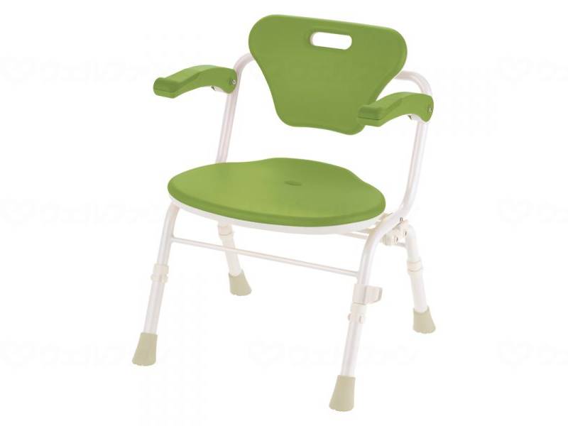 Richell Soft Shower Chair Cleo Folding Tatami (Mold Resistant) with Armrests Green Width 52cm