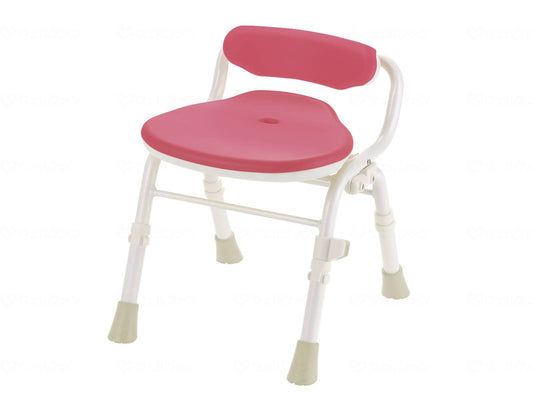 Richell Soft Shower Chair Cleo Folding Tatami (Mold Resistant Plus) Lumbar Support Pink Width 39cm