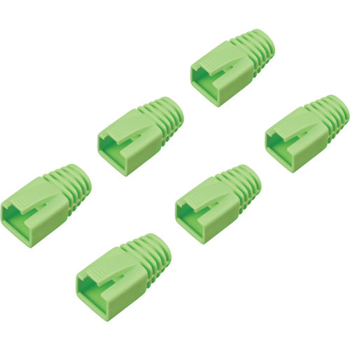 BAFFALO Pre-attached Connector Protective Cover (6 pieces) Green BLABRJ45GR6 1 bag