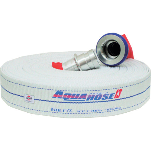 ＩＷＡ　散水／消防用　１．３ＭＰａ　軽量ホース　ゴルフアルファ　アルミ製町野式金具付（アルミ加締）　01GLA5010A-K　1 本
