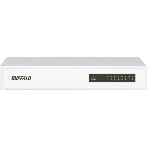 BAFFALO 10/100Mbps 대응 스위칭 Hub 금속 케이스/전원 내장 모델 8포트 화이트 LSW4-TX-8NS/WH 1개
