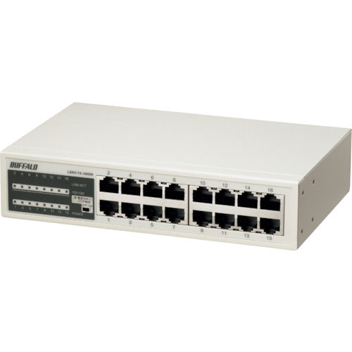 BAFFALO 10/100M Switching Hub Metal Case/Built-in Power Supply Model 16 Ports LSW3-TX-16NSR 1 pc