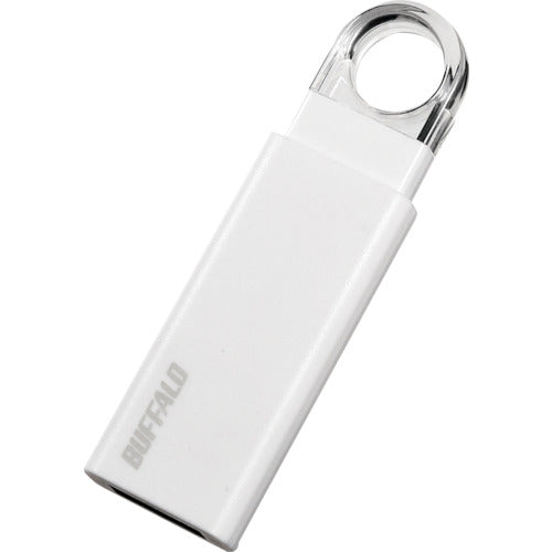 BAFFALO Knock Slide USB3.1 (Gen1)/USB3.0 compatible USB memory with auto-return mechanism, 32GB, white, RUF3-KS32GA-WH, 1 unit