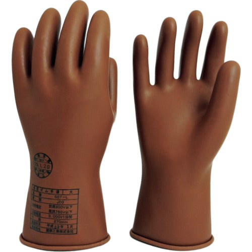 Watabe Low Voltage Rubber Gloves for 750V or less, Large, 507-L, 1 pair