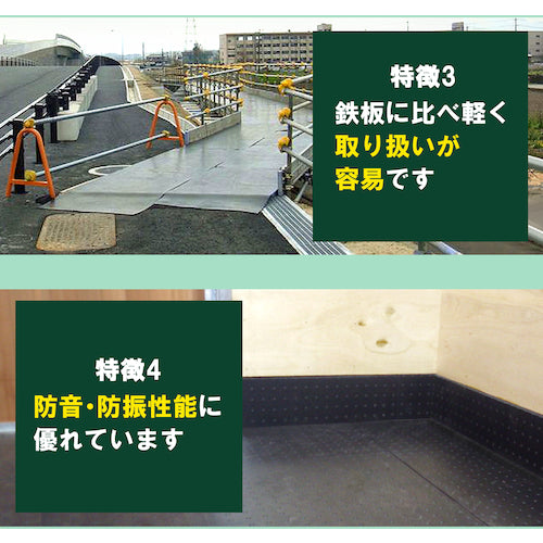 Hiroshima Kasei Easy Mat, Green, 10mm Thick, RAKU-T10-GR, 1 sheet