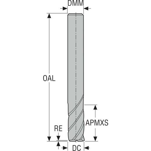 세코 JABRO Solid2 엔드밀 553120R100Z3.0-SIRON-A 1개