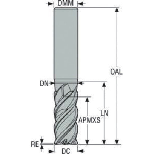 세코 JABRO JS554 레이디어스 엔드밀 JS554160E2R600.0Z4-SIRA 1개