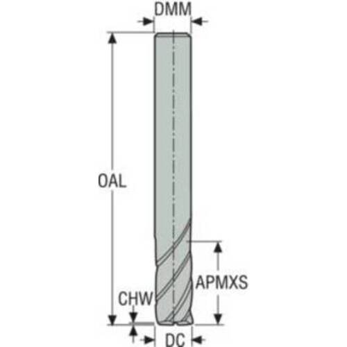 세코 JABRO Solid2 엔드밀 553L120Z3.0-SIRON-A 1개
