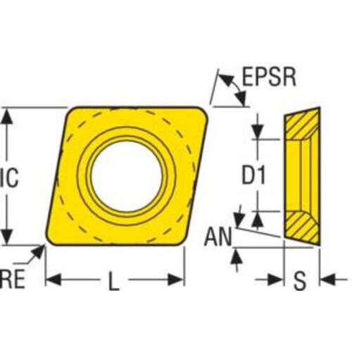 세코 선삭 ISO 포지티브 인서트 CDCB04T0 CP500 CDCB04T004 10 개