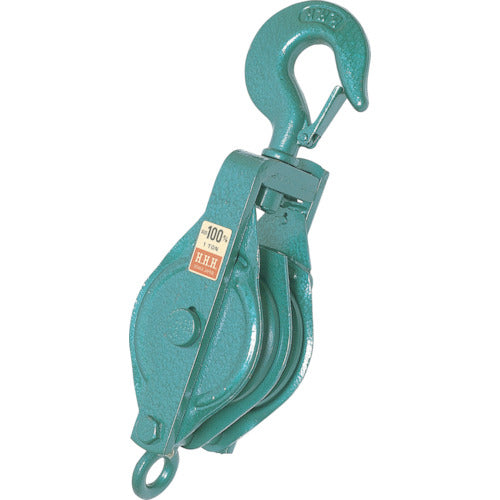 HHH Heavy Duty Pulley Two Wheel Snatch Hook Type 100mm 100X2S 1 pc