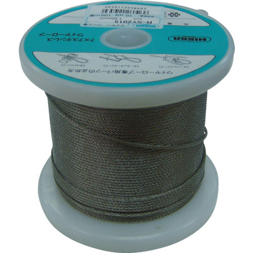 ニッサチェイン　ステンレスワイヤーロープ　２．５ｍｍ×１００ｍ　TSY-25-100　1 巻