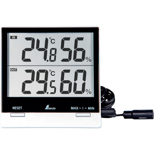 Shinwa Digital Thermo-Hygrometer Smart C Maximum/Minimum Indoor/Outdoor Waterproof External Sensor 73120 1 Unit