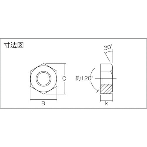 ＴＲＵＳＣＯ　六角ナット１種　真鍮ニッケル　Ｍ３×０．５　１６０個入　B93-0003　1 PK