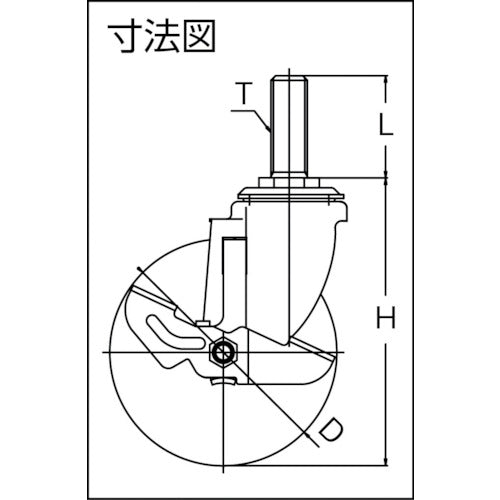 ワコーパレット　エアーキャスターねじ込みタイプ（自在車Ｓ付）ナイロンホイールゴム　ALT-100NRDS-W　1 個