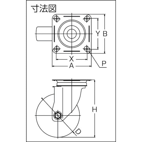 ワコーパレット　エアーキャスター（自在車）　１００ｍｍ　ナイロン車　AMG-100N　1 個