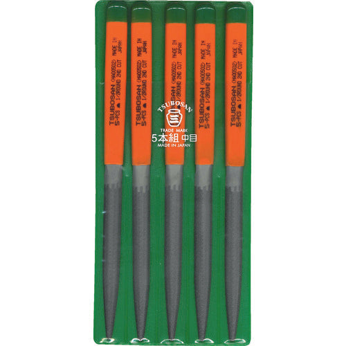 Tsubosan File Set of 5, Semi-round, Medium Grit, HA005-02 1 S