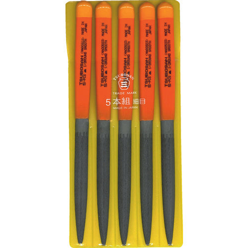 Tsubosan File Set of 5, Semi-round, Fine, HA005-03 1 S