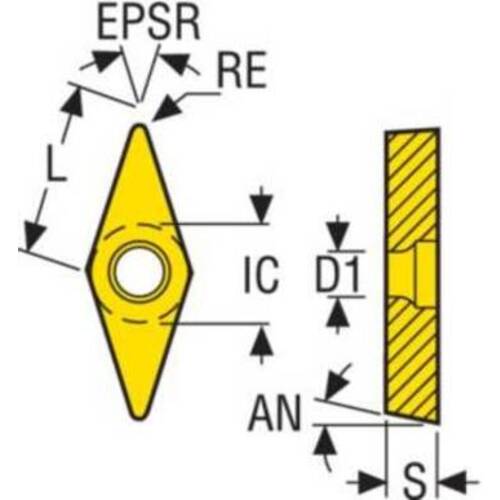 SECO Turning ISO Positive Insert VBMT1604 TH1000 VBMT160408-F1 5 pieces