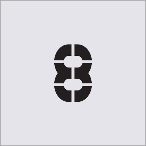 ＩＭ　ステンシル　８　文字サイズ１００×６５ｍｍ　AST-50　1 枚