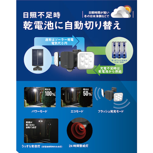 RITEX 6.5W x 2 Free Arm LED Hybrid Solar Light S-HB250 1 unit