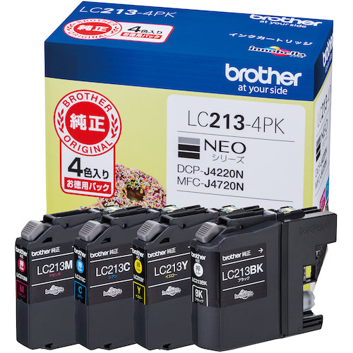 ブラザー　インクカートリッジ　ＬＣ２１３−４ＰＫ　４色パック　LC213-4PK　1 PK