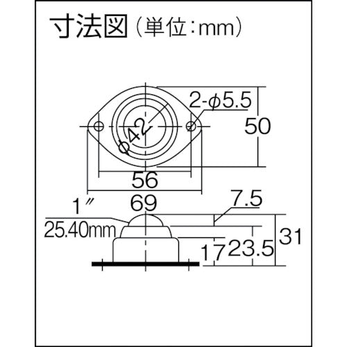 ＦＲＥＥＢＥＡＲ　ボールキャスター　フリーベア　プレス成型品上向き用　スチール製　Ｃ−８Ｙ−ＳＬ４　C-8Y-SL4　1 個