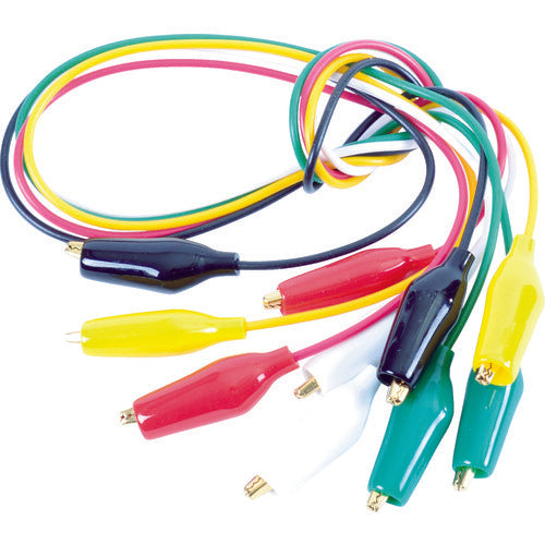 テイシン　テストリード小　４５ｃｍ　シールドクリップＳ（金メッキ）両端付　５本入　TLA-6　1 袋