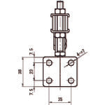 スーパー　下方押え型トグルクランプ（水平ハンドル式）　全長：２５２ｍｍ　締付力：２．８ｋＮ　フランジベース　TDCL38F　1 個