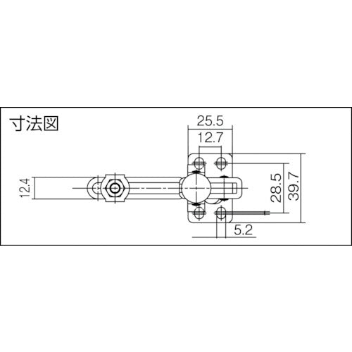 Super Downward Presser Toggle Clamp (Vertical Handle Type) Total Length: 100mm Clamping Force: 0.91kN Flange Base TDV250FL 1 pc