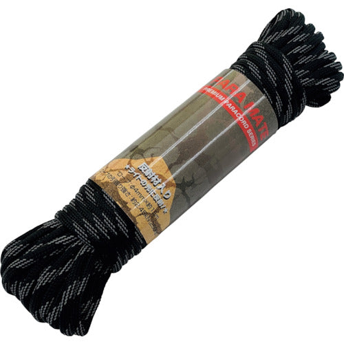 ユタカメイク　パラメイトロープ（反射タイプ）　４ｍｍ×１５ｍ　黒　PMHR-02　1 本