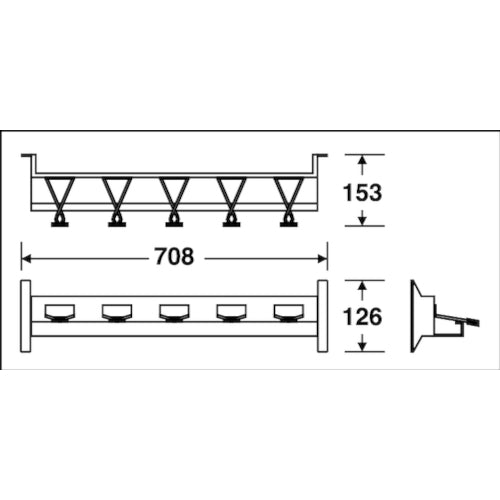 Teramoto Mop Hanger D-Type Wall Mount (5-Hook) CE-491-205-0 1 pc