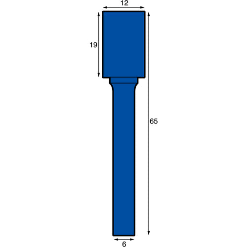 NRS Carbide Bur, Cylinder D Cut, Blade Diameter 12 x Blade Length 19 x Shaft Diameter 6 x Shaft Length 46mm, Brazed, TCBT1700D, 1 pc
