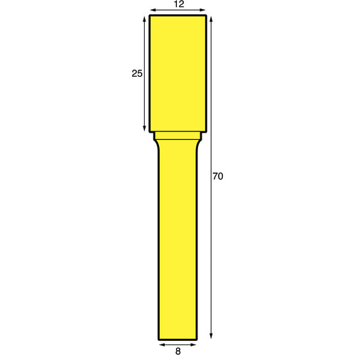 NRS Carbide Bur, Cylinder D Cut, Blade Diameter 12 x Blade Length 25 x Shaft Diameter 8 x Shaft Length 45, Brazed, TCBT1700D-1-8, 1 pc